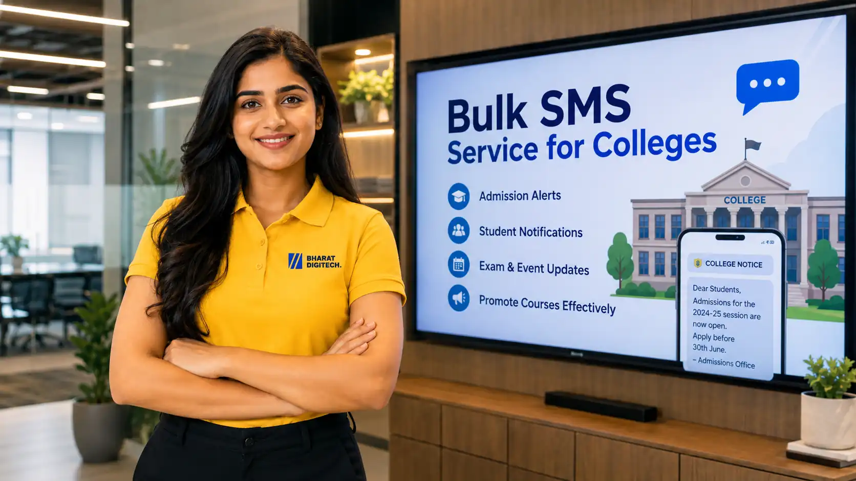 College Bulk SMS support by Bharat Digitech